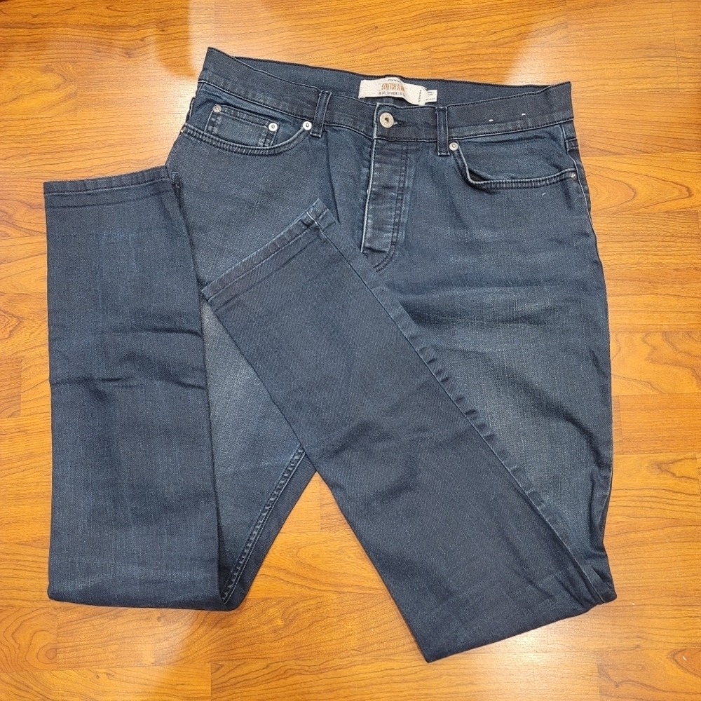Sz 34L MENS Topman Stretch Skinny Blue Jeans